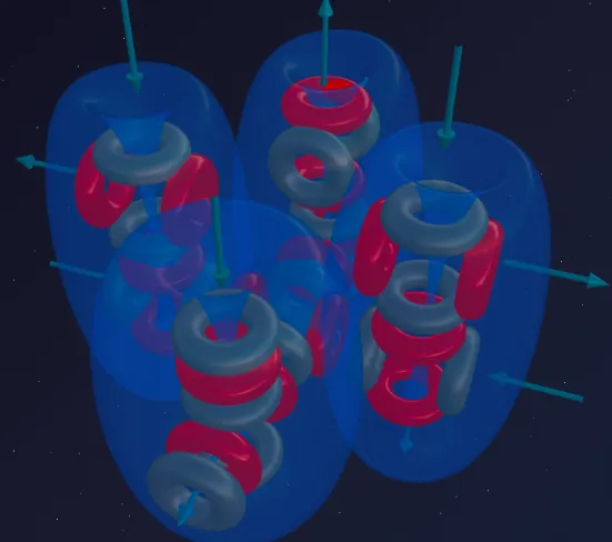 Chlorine atom with its predatory funnel