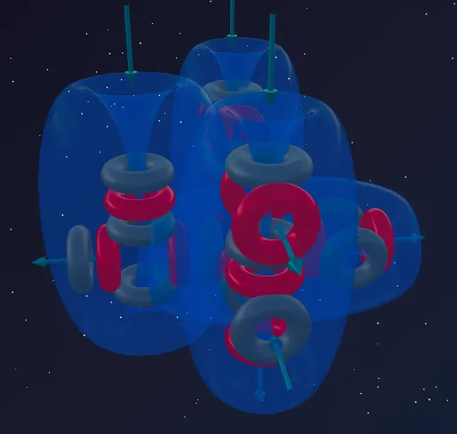 Атом Фосфора с пятью вихрями